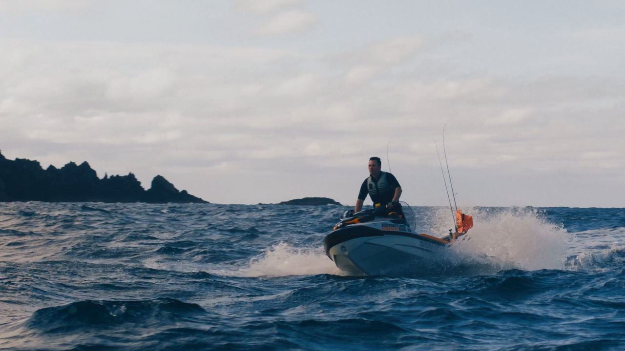 Andrew Hill driving the Sea-Doo FishPro Trophy
