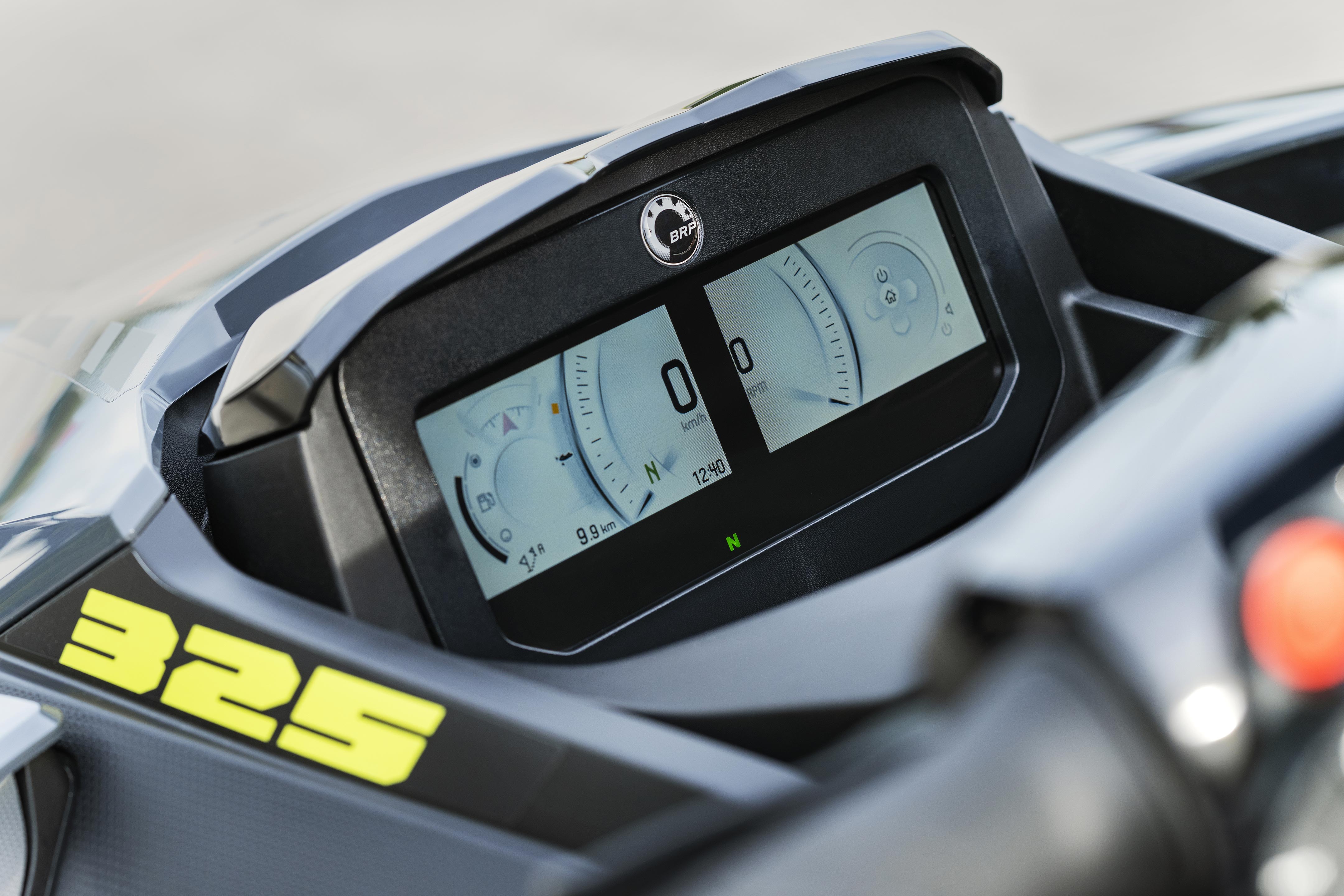 LCD display of the Sea-Doo RXT-X performance personal watercraft
