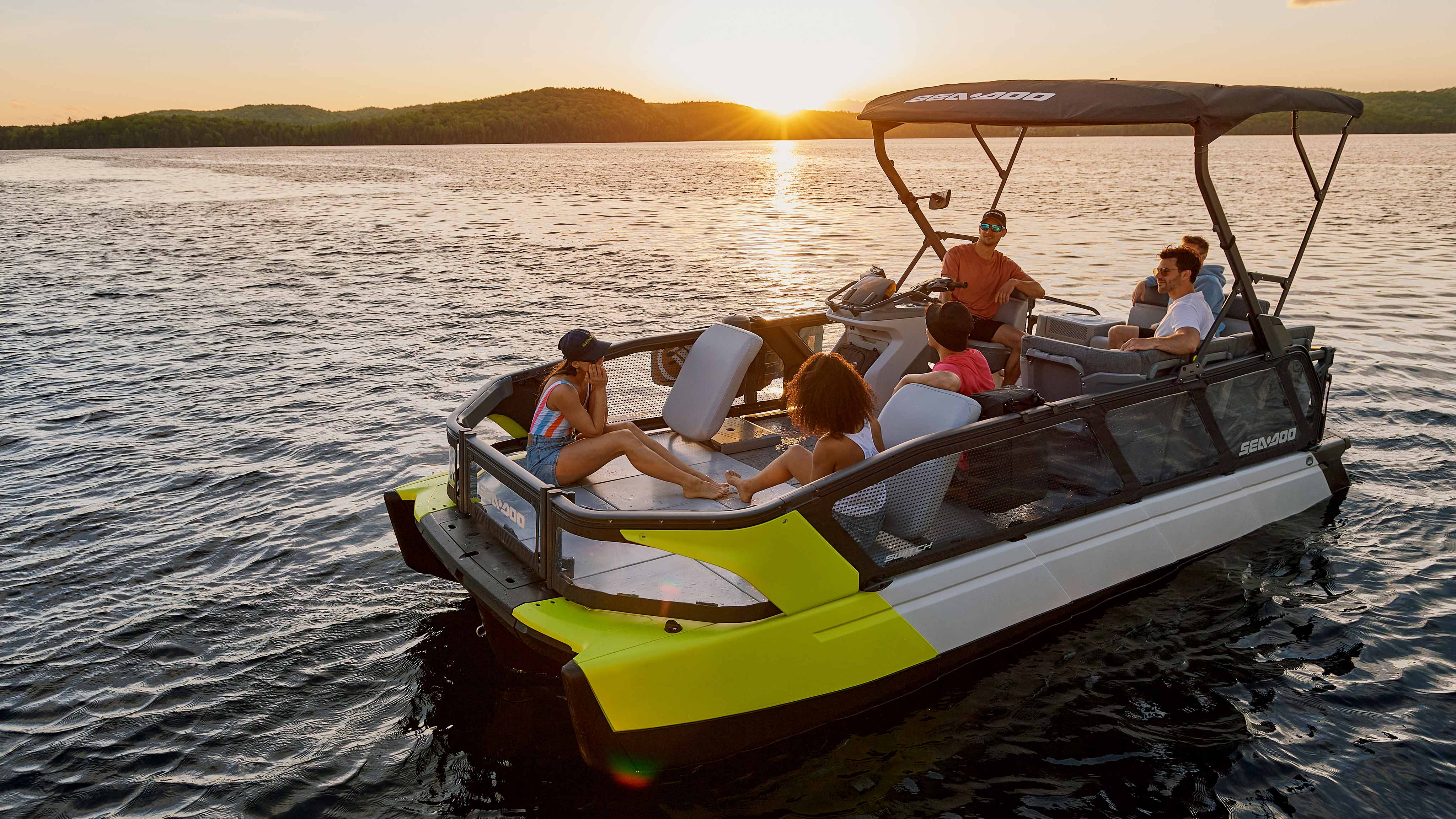 Family enjoying water moment with their Sea-Doo Switch Sport