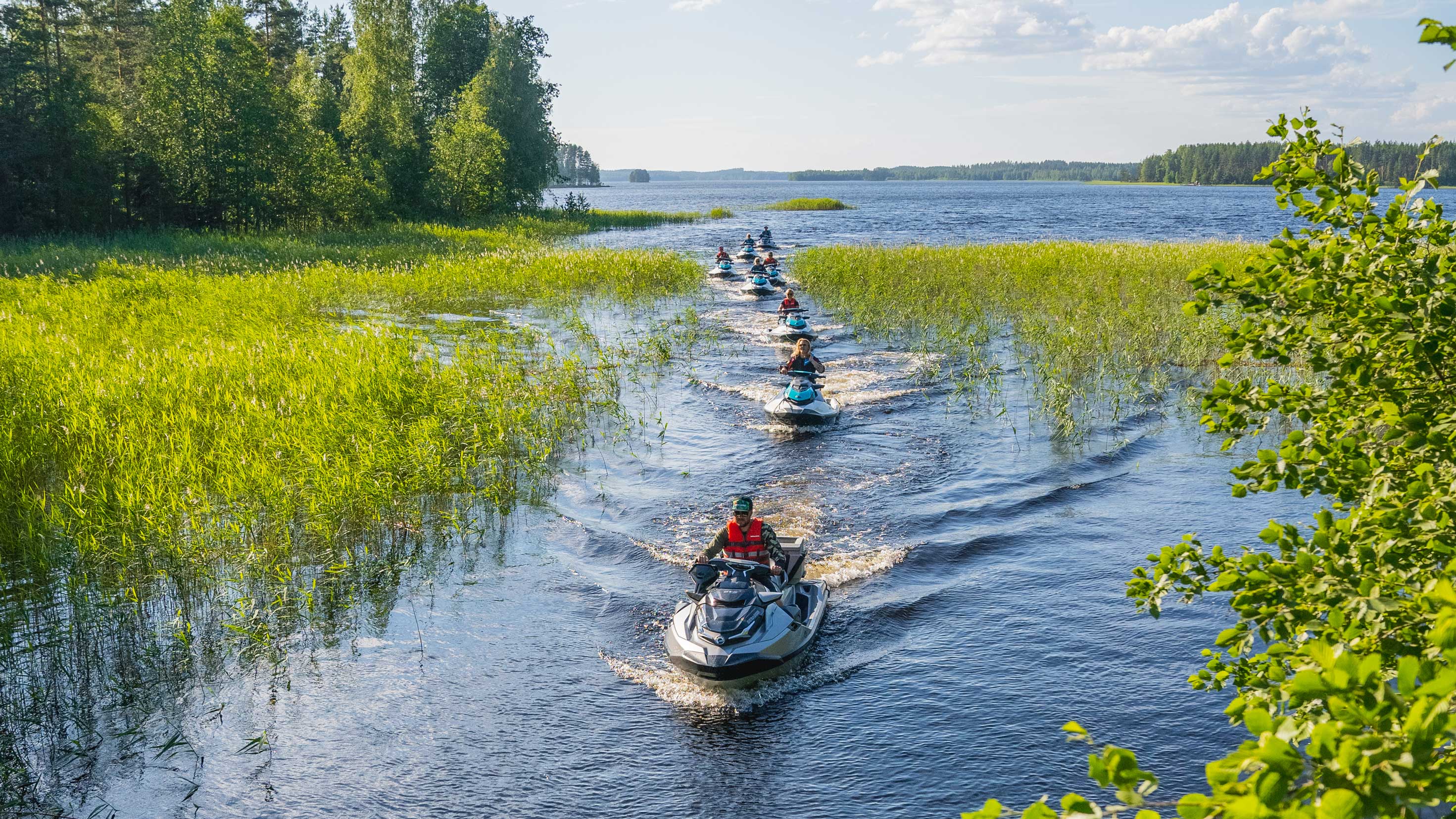 Group of people riding Sea-Doo in Finland