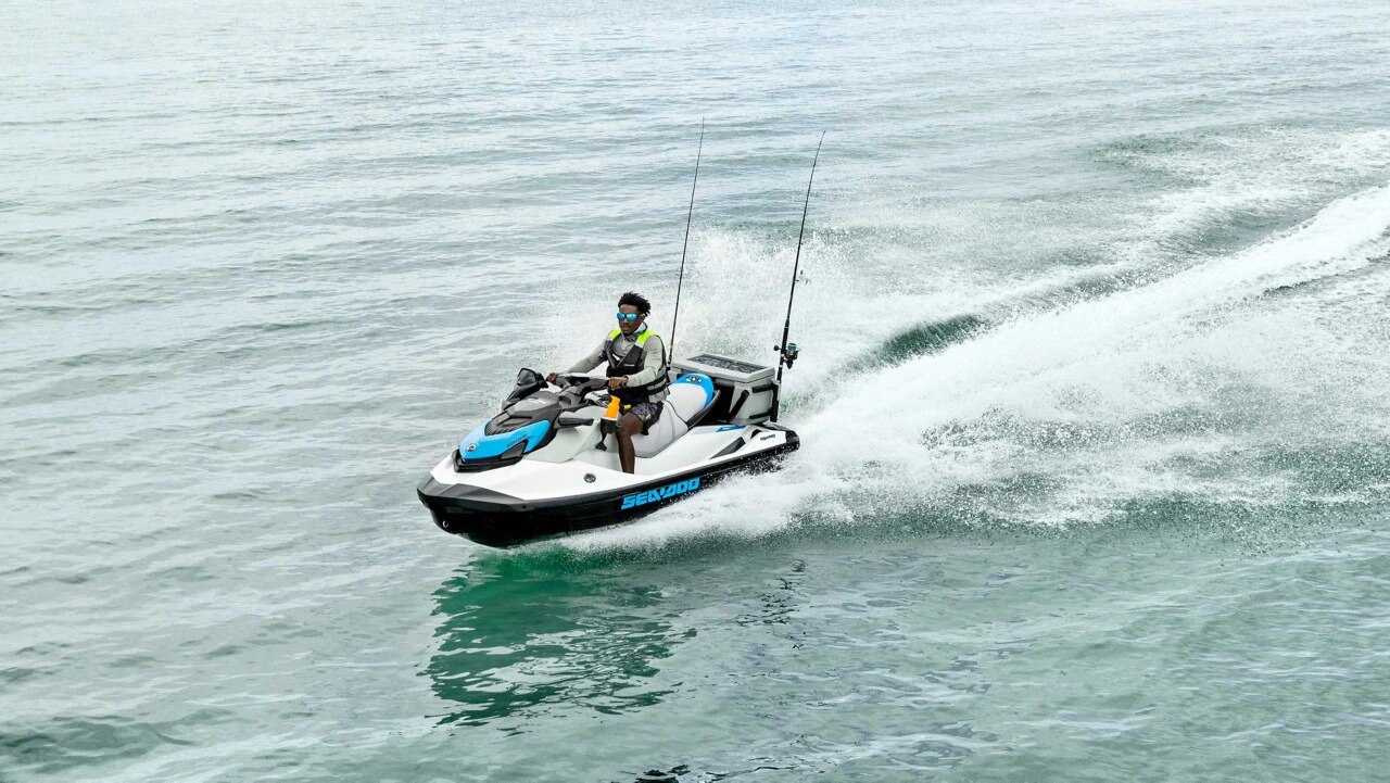 Man riding a Sea-Doo FishPro
