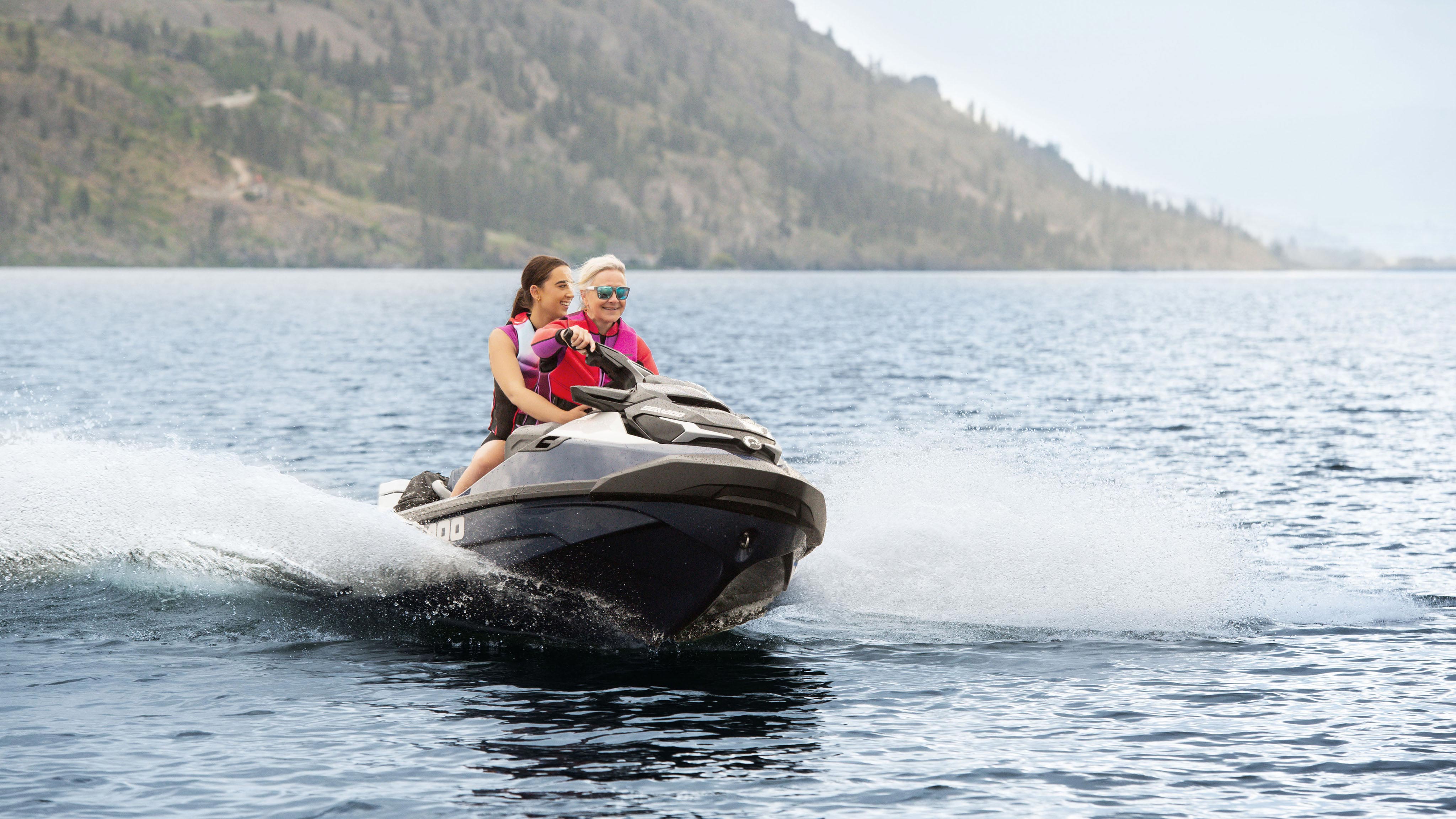 A mom and her daughter on the Sea-Doo GTX Limited