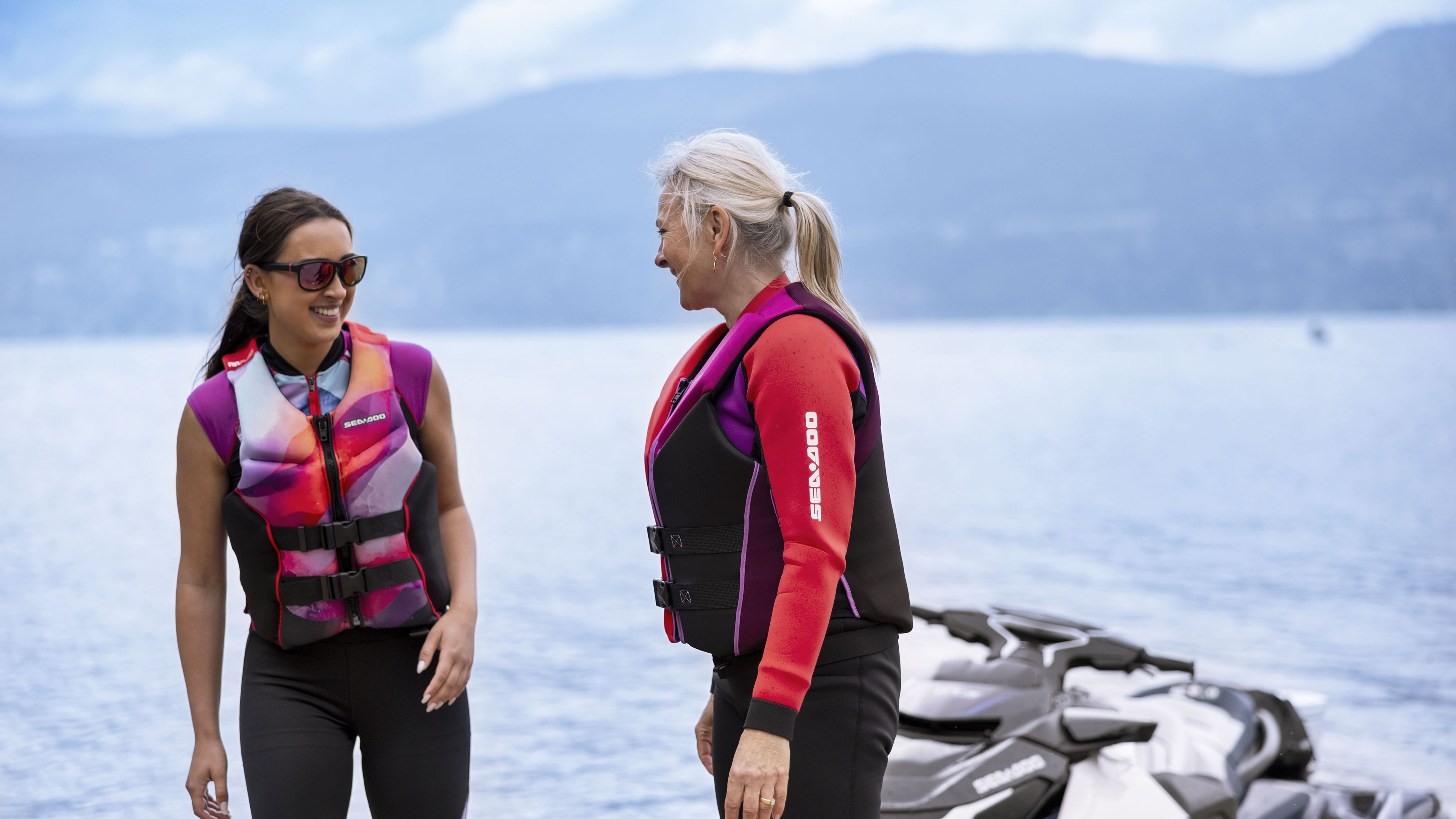 A mom and her daughter wearing the new Sea-Doo apparel