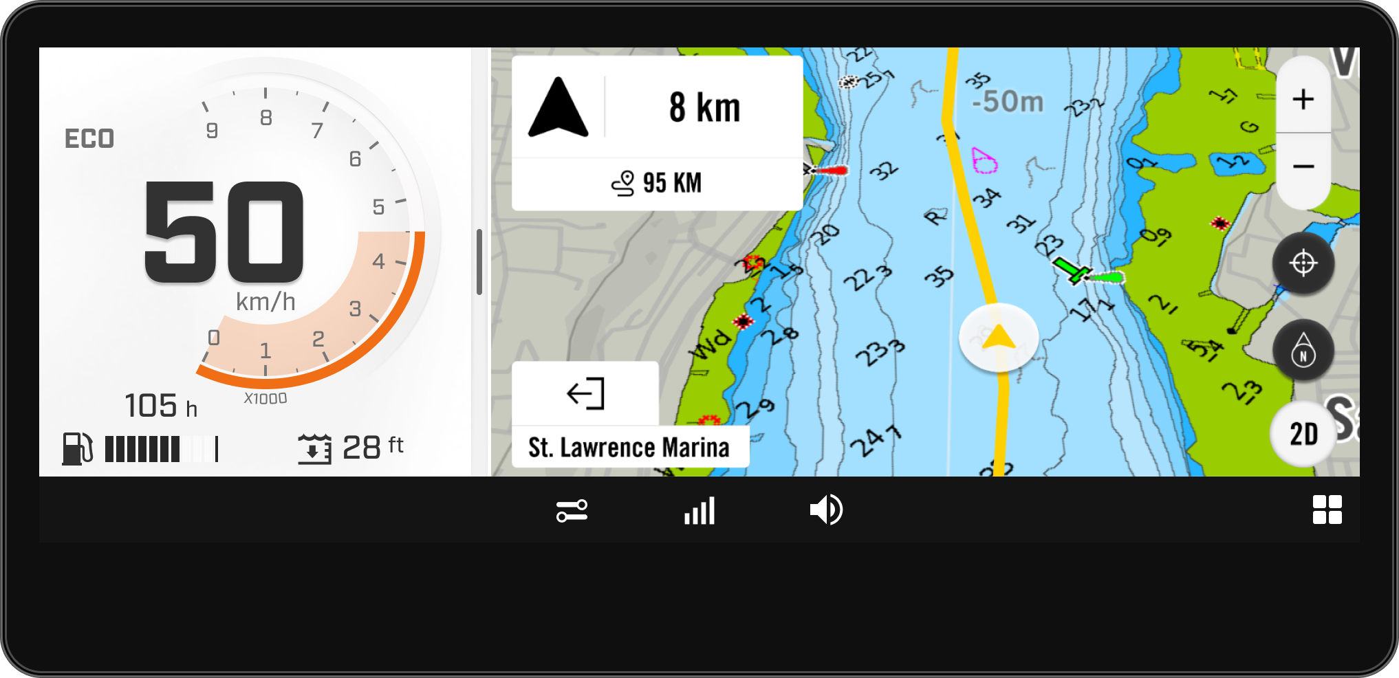 Using the GPS functionalities with the Sea-Doo Switch's touchscreen display