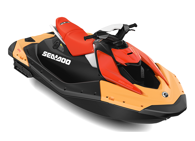 Bestuurder zit op een stilstaande Sea-Doo Spark waterscooter 2024
