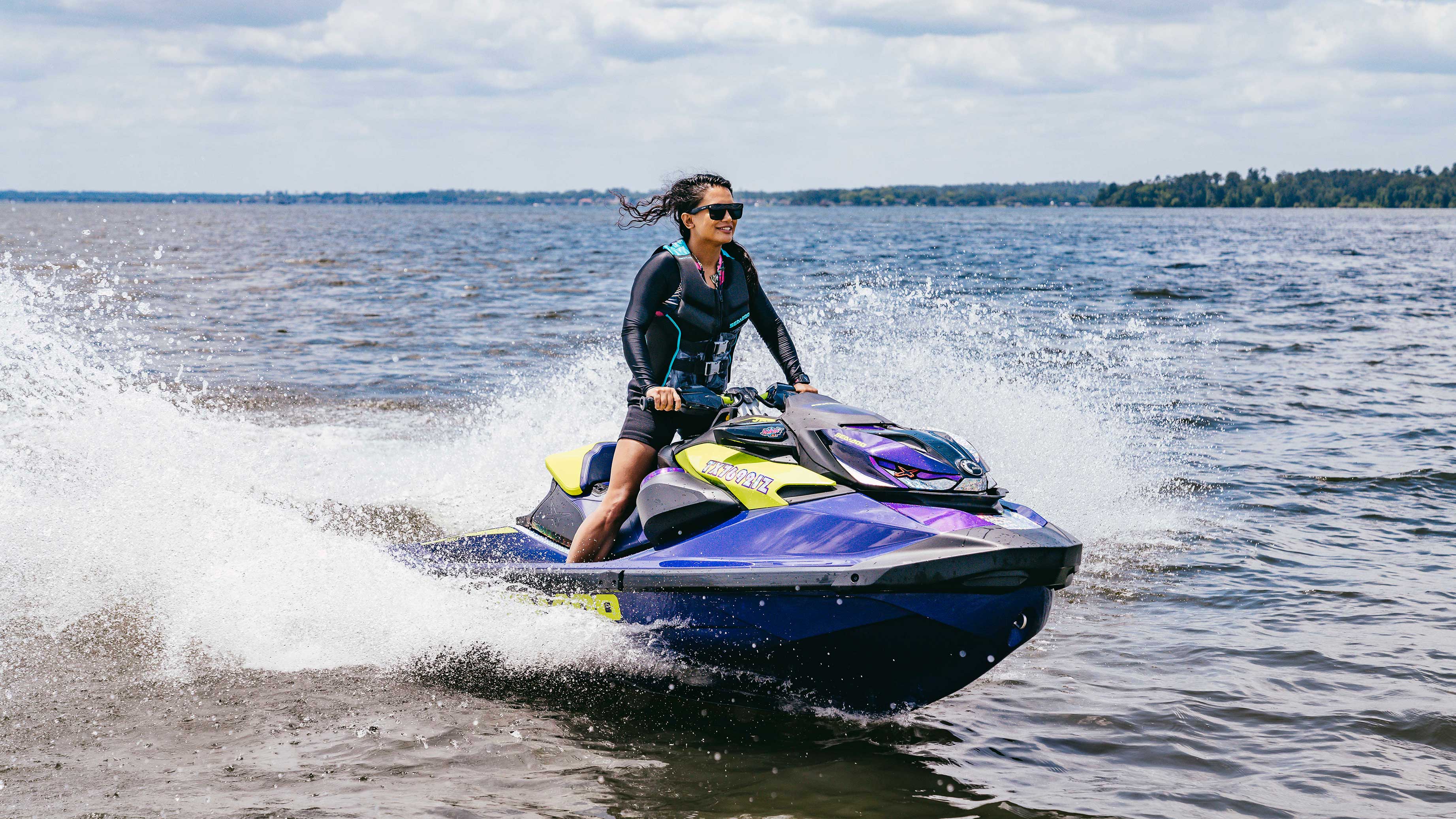 Sea-Doo Ambassador Alvean Azurin riding responsibly on her Sea-Doo watercraft